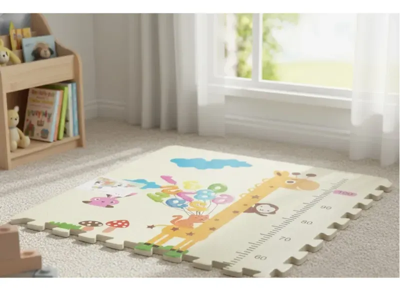 Alfombra Antigolpe Bebe 60X60X0.9Cm Goma Eva 4 Piezas Jirafa Bighouse-1769714348998