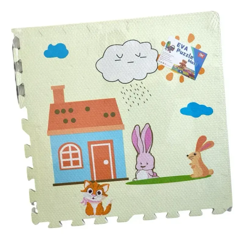 Alfombra Antigolpe Bebe 60X60X0.9Cm Goma Eva 4 Piezas Jirafa Bighouse-1769714354839