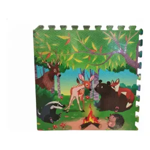Alfombra Antigolpe Bebe 60X60X0.9Cm Goma Eva 4 Piezas Jungla  Bighouse