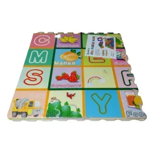 Alfombra Antigolpe Bebe 60X60X0.9Cm Goma Eva 4 Piezas Abecedario Frutas Bighouse