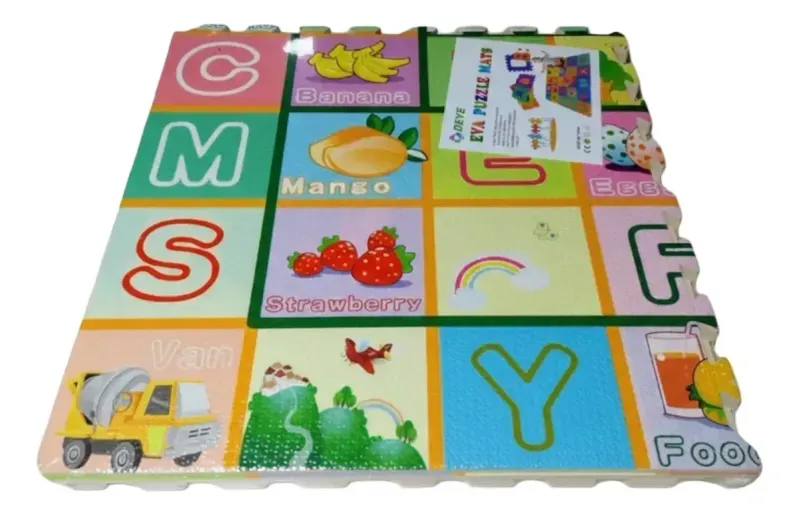 Alfombra Antigolpe Bebe 60X60X0.9Cm Goma Eva 4 Piezas Abecedario Frutas Bighouse-1769714467850