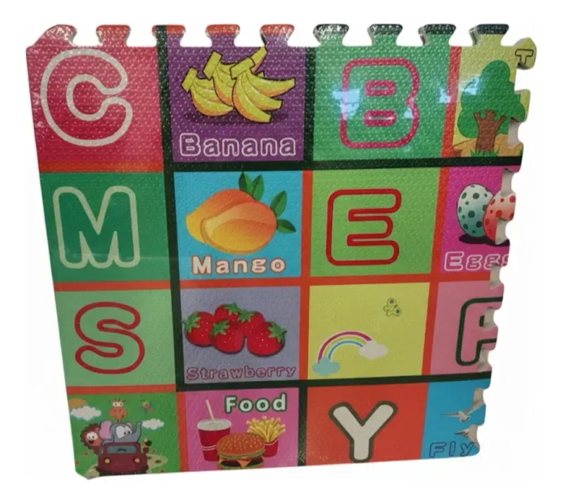 Alfombra Antigolpe Bebe 60X60X0.9Cm Goma Eva 4 Piezas Abecedario Frutas Bighouse-1769714481761