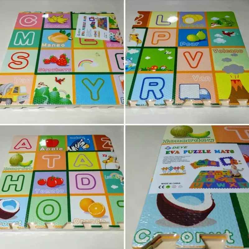 Alfombra Antigolpe Bebe 60X60X0.9Cm Goma Eva 4 Piezas Abecedario Frutas Bighouse-1769714484822
