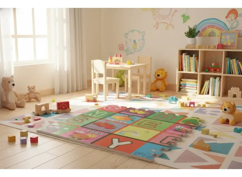 Alfombra Antigolpe Bebe 60X60X0.9Cm Goma Eva 4 Piezas Abecedario Frutas Bighouse-1769714477739