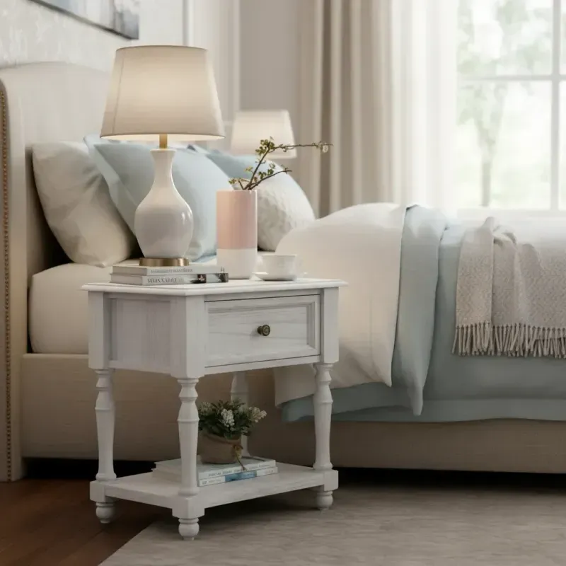 Velador Blanco 45X30X55Cm Bighouse-1770749668393