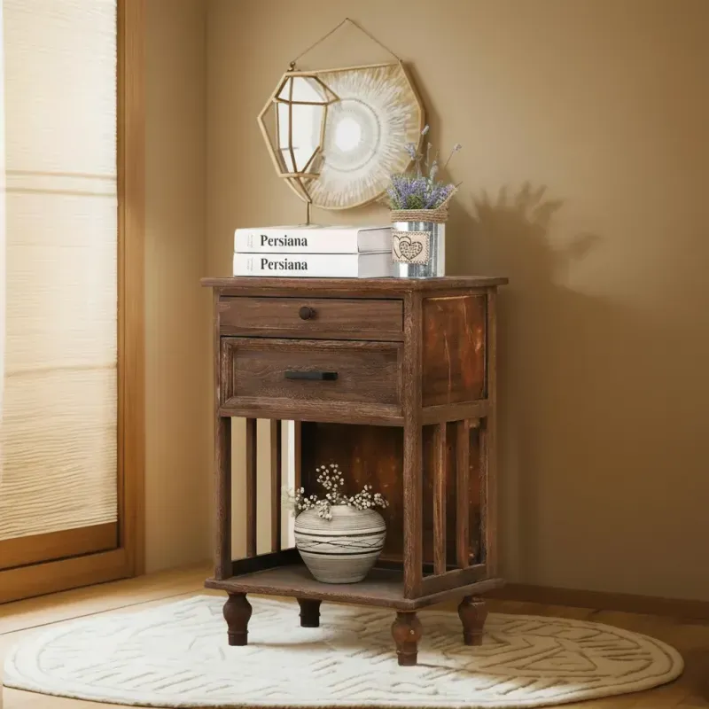 Velador Oak 45X32X66Cm Bighouse-1770754833930