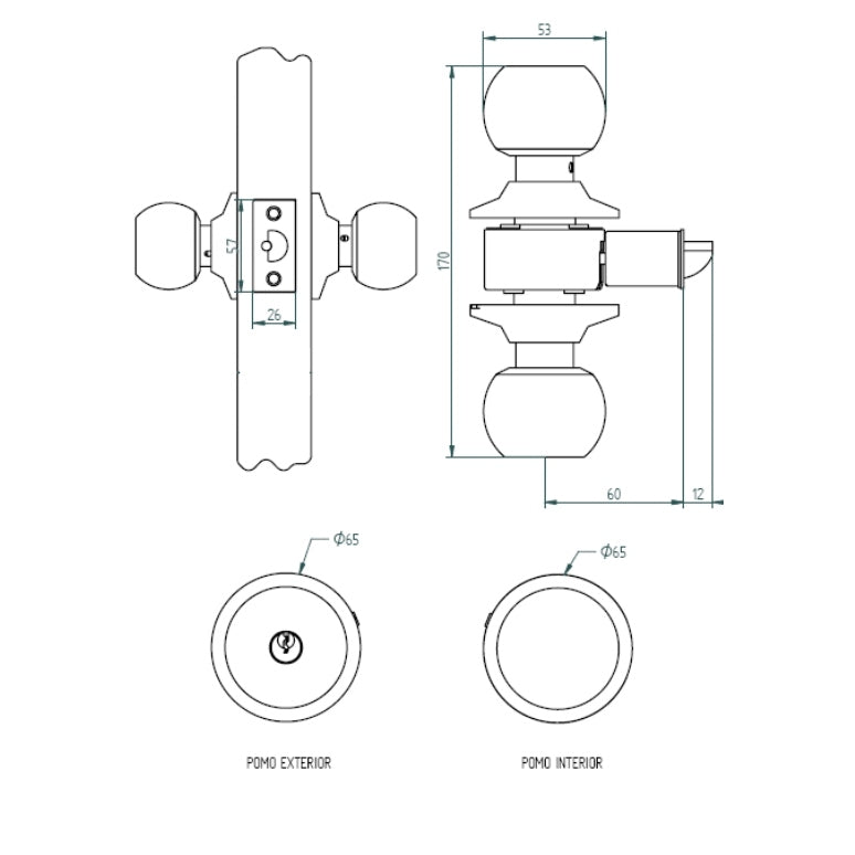 Cerradura Embutir Acceso 201 B-Pulido Odis-1770904232283