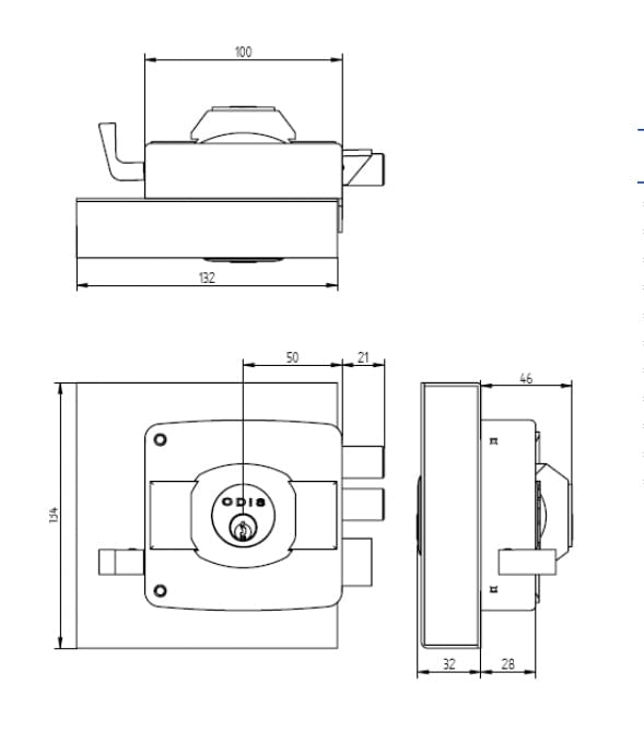 Cerradura Sobrep P/Rejas Mod 323 Negra 30Mm Odis-1770905736330