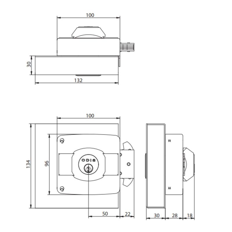 Cerradura Sobreponer Mod393 Para Reja Corred Odis-1770905964206