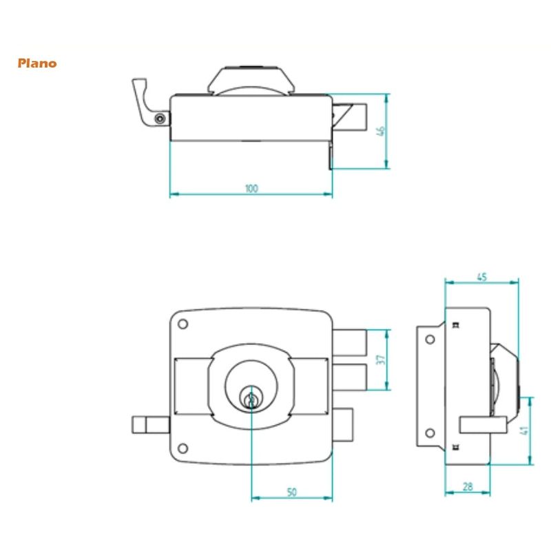 Cerradura Sobreponer M.110/111 Negra Con Cj Para Reja Oister-1770906168561