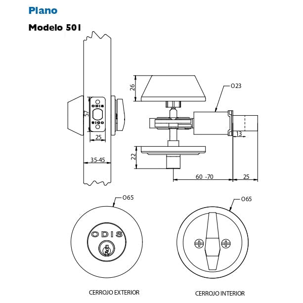 Cerrojo Llave/Seguro 501 Ac Inox Odis-1770907313764