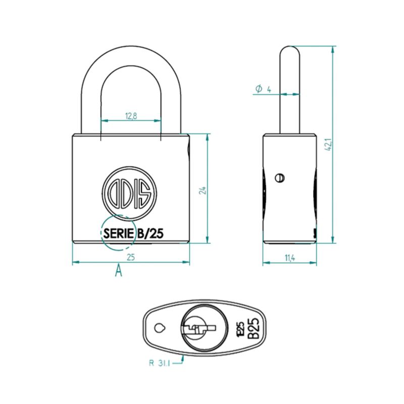 Candado 25Mm Odis-1770912011039