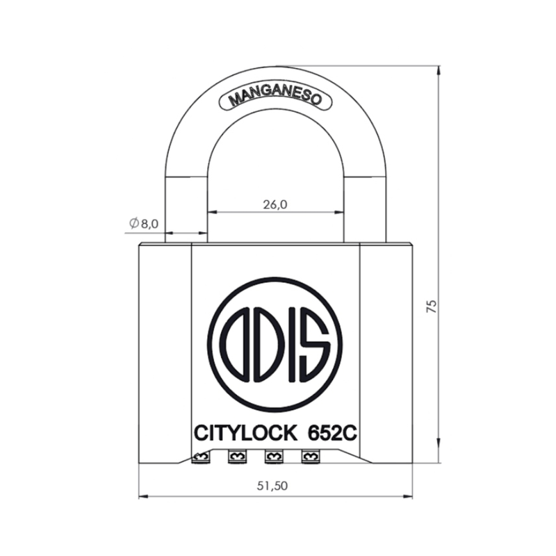 Candado Con Clave Citylock 52Mm Odis-1770913919085