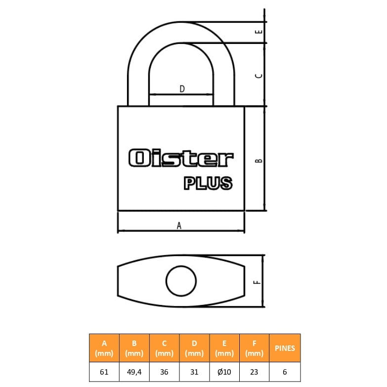 Candado 40Mm Plus Negro Bt Oister-1770915455467
