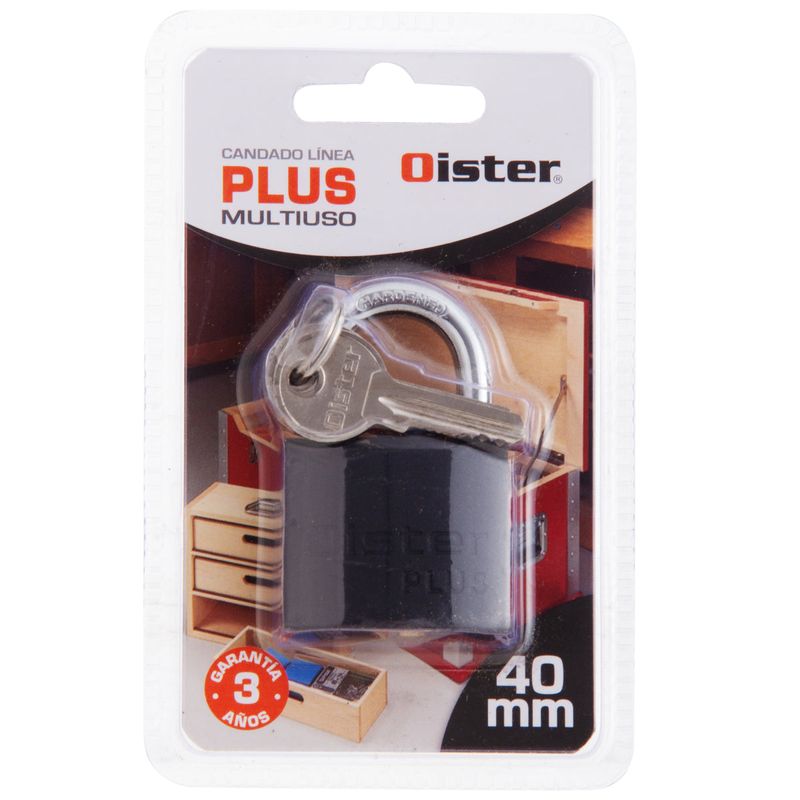 Candado 40Mm Plus Negro Bt Oister-1770915459286