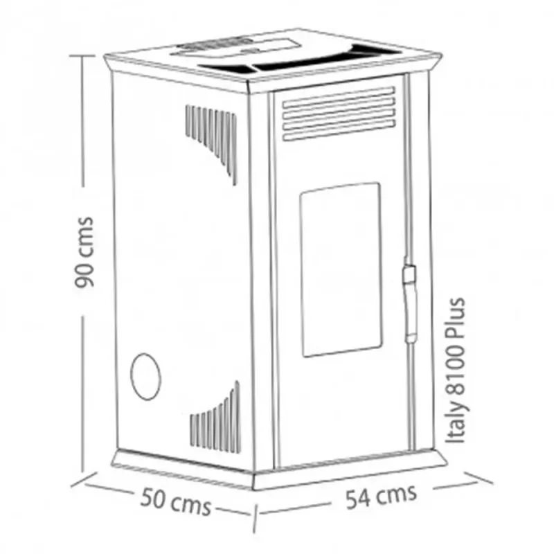 Estufa A Pellet Amesti Italy 8100 Negra Satinada-1771269821602