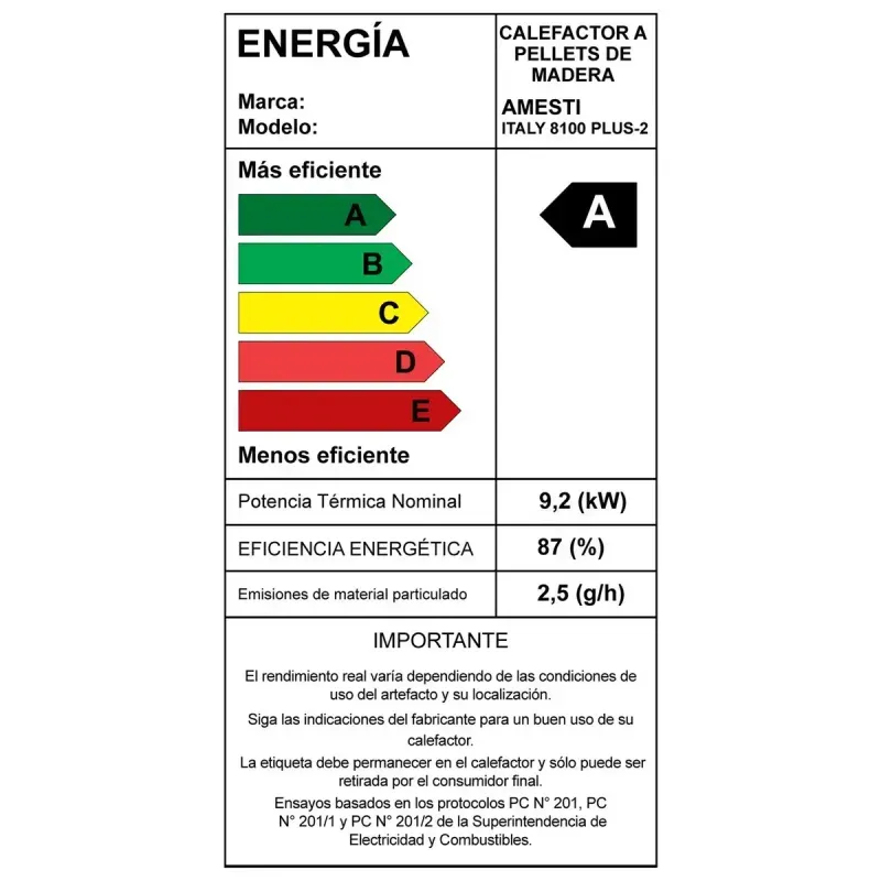 Estufa A Pellet Amesti Italy 8100 Negra Satinada-1771269827445