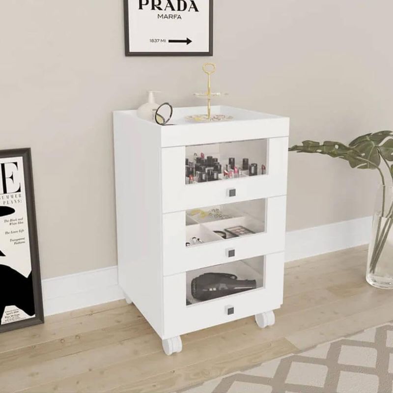 Carro Organizador Maquillaje Blanco 3 Puerta Con Ruedas Tecnomobili-1773247827356