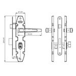 Cerradura Embutida Nórdica Oval B40 Oficina/Dormitorio Negro-1773493493805