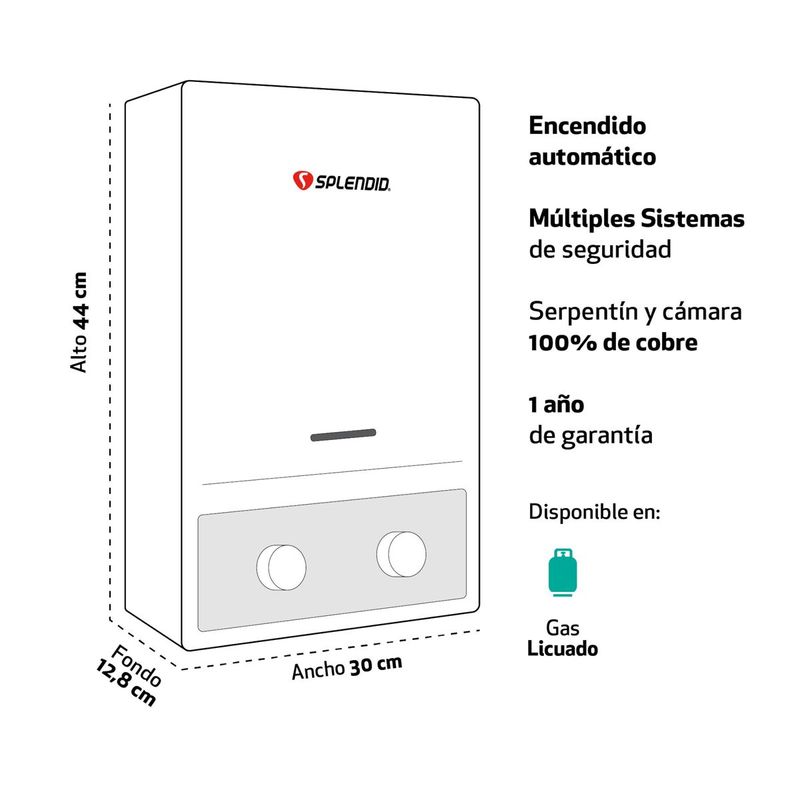 Calefont 5Lt Ionizado Master Splendid-1775131164381
