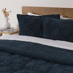 Plumon King Jacquard Sherpa Cuadrado Azul Mashini-1776358121447