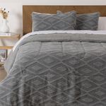 Plumon King Jacquard  Sherpa Rombo Gris Mashini-1776358401952
