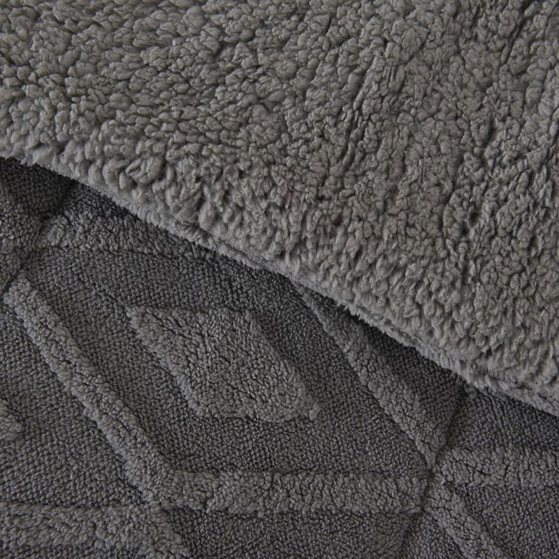Plumon King Jacquard  Sherpa Rombo Gris Mashini-1776358414166