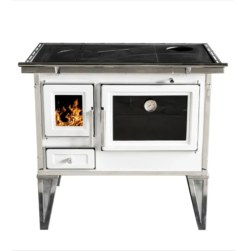 Cocina a Leña Calbuco L 70 Blanca 72X56CM + Kit de Instalación-1742313662883