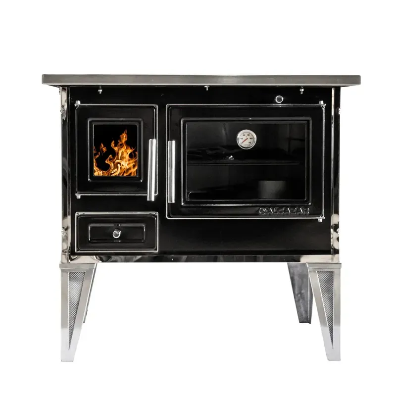 Cocina A Leña 92*62Cm Con Kit Negra Alcazar-1739211244085