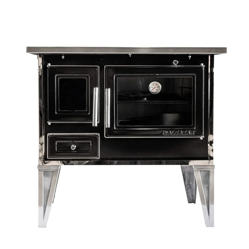 Cocina A Leña 92*62Cm Con Kit Negra Alcazar-1739211301462
