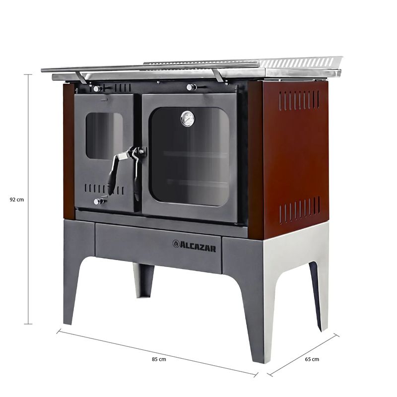 Cocina A Leña Europea S-800 Burdeo + Kit de Instalación Alcazar-1742314441070