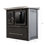 Cocina a Leña Europea M-90 Gris Grafito + Kit de Instalación Alcazar-1742314532111