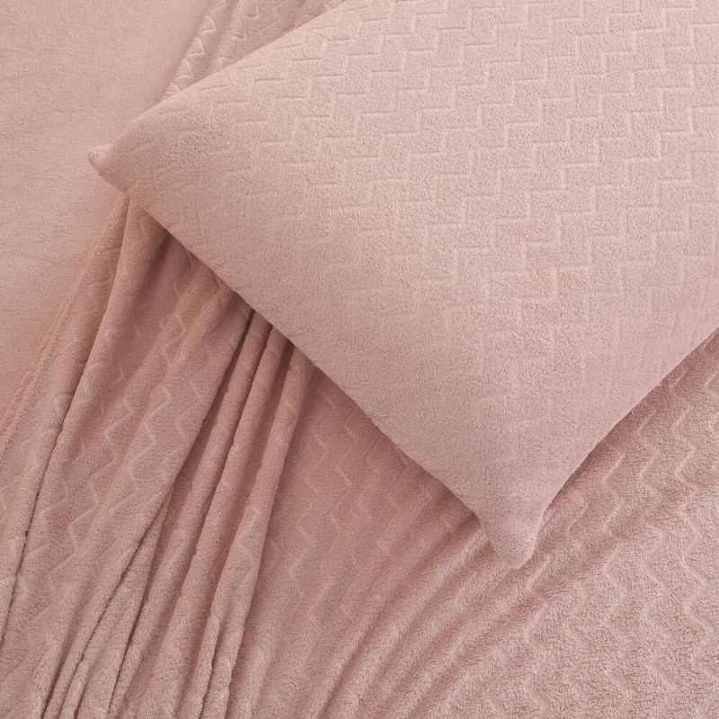 Sabana 2 Plazas Polar Coral Rosada Lisa Chantilly-1778098623607