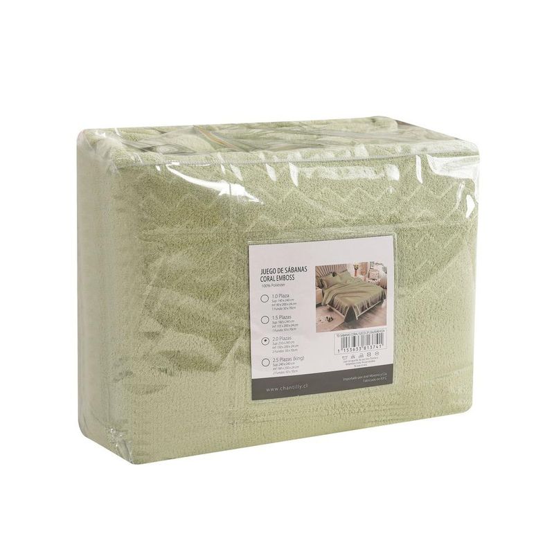 Sabana 2 Plazas Polar Coral Verde Lisa Chantilly-1778098671928