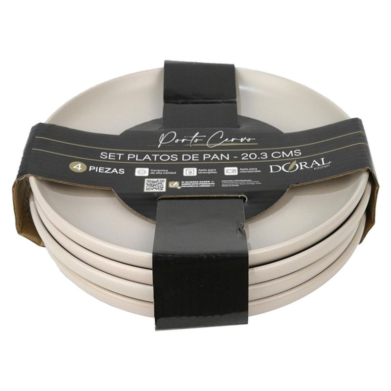 Plato De Pan 20.3Cm 4 Unidades Beige Porto Cervo Doral-1778100630562