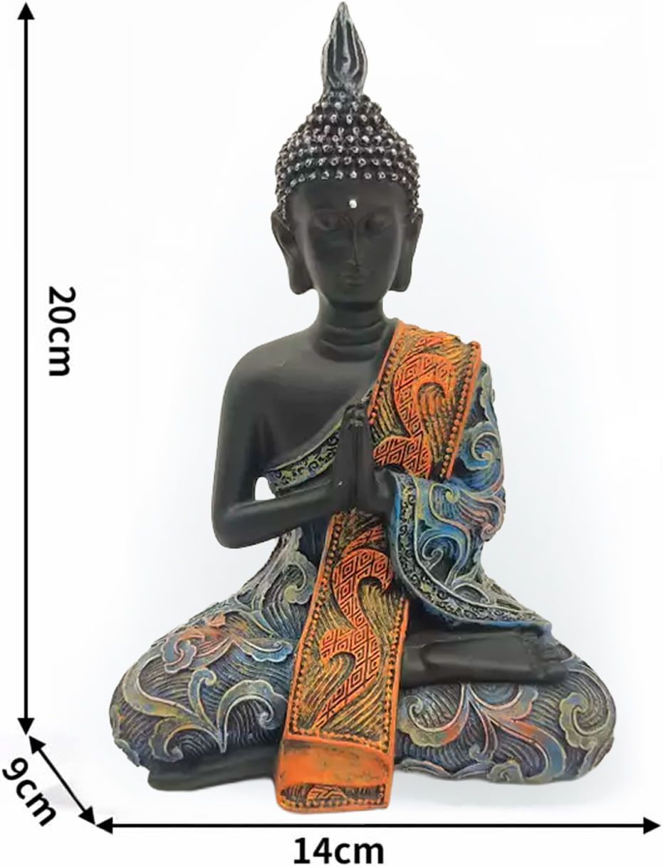 Buda 20X14X9Cm Armonia Azul Poliresina Kadar