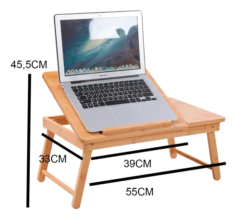 Mesa Plegable Notebook 55X33X26X24Cm Con Cajon Bighouse-1780415152381