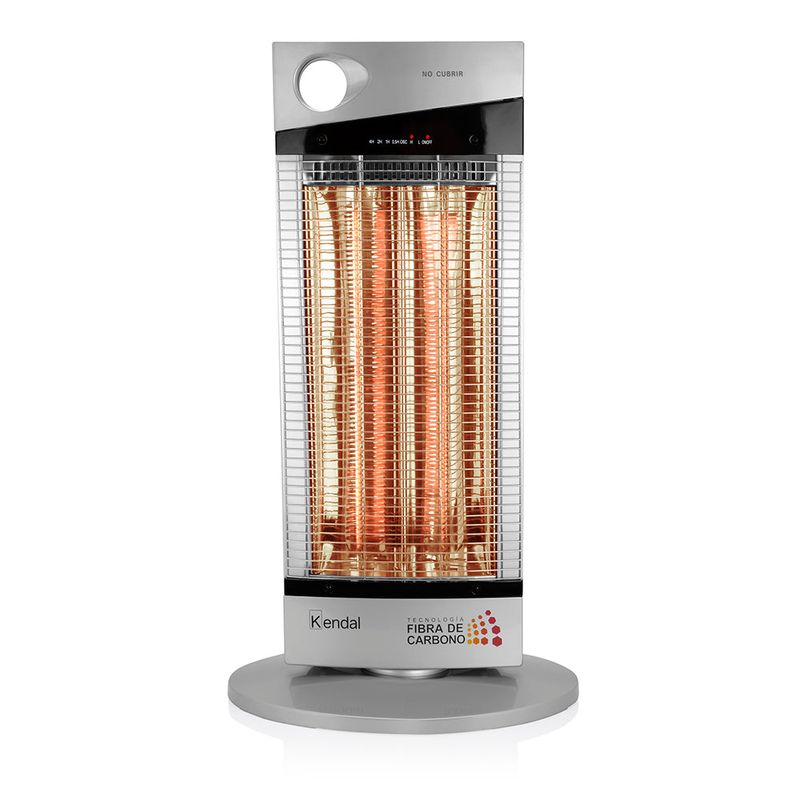 Estufa Electrica Fibra De Carbono Silver 1000W 120K6 Oscilante Kendal-1781279266386