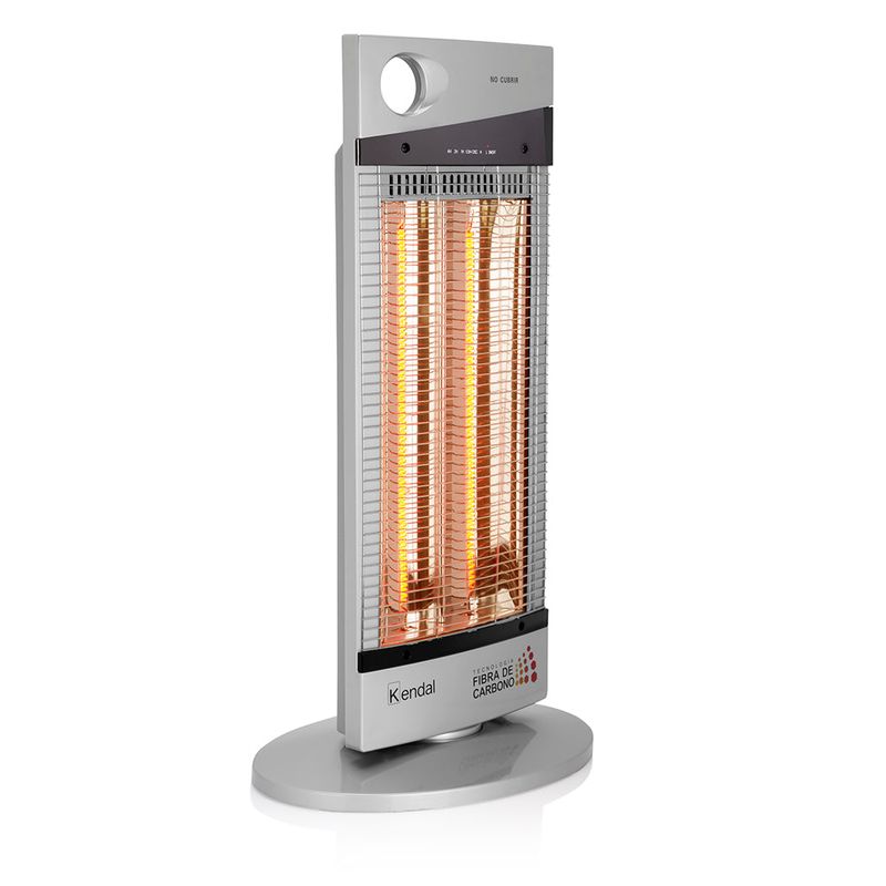 Estufa Electrica Fibra De Carbono Silver 1000W 120K6 Oscilante Kendal-1781279407405