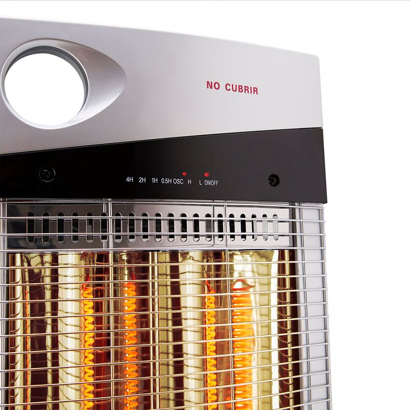 Estufa Electrica Fibra De Carbono Silver 1000W 120K6 Oscilante Kendal-1781279401656
