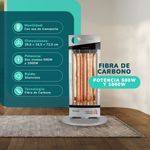 Estufa Electrica Fibra De Carbono Silver 1000W 120K6 Oscilante Kendal-1781279368217