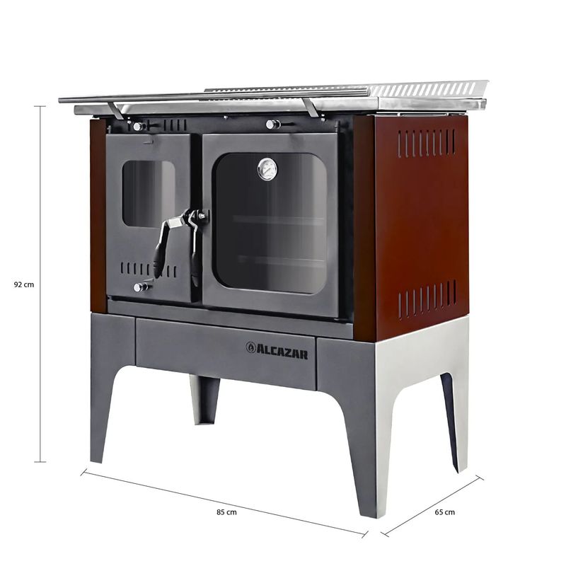 Cocina A Leña Europea S-800 Burdeo + Kit de Instalación Alcazar-1742314441070