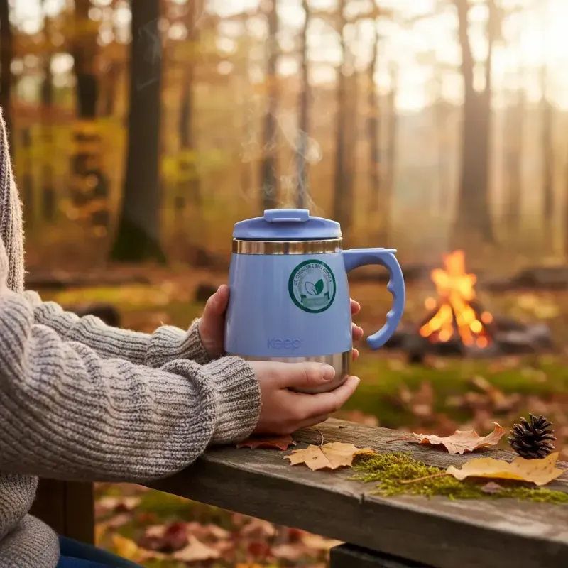 Termo De Agua Mug Outdoor 400Ml Lila Keep-1781875854513