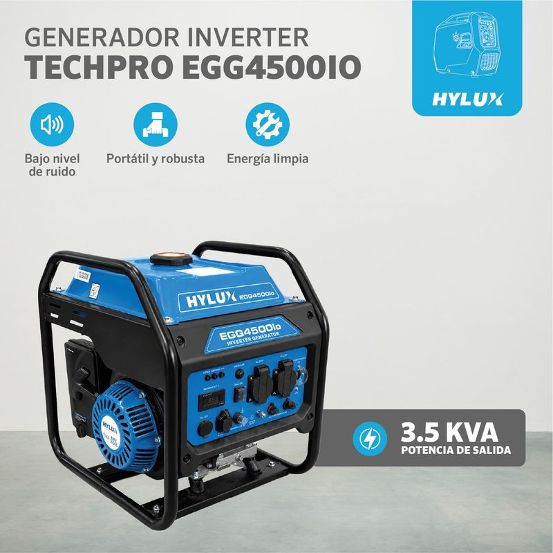 Generador Inverter A Gasolina 3.5Kva 220V Egg4500Io Hylux-1782165853369