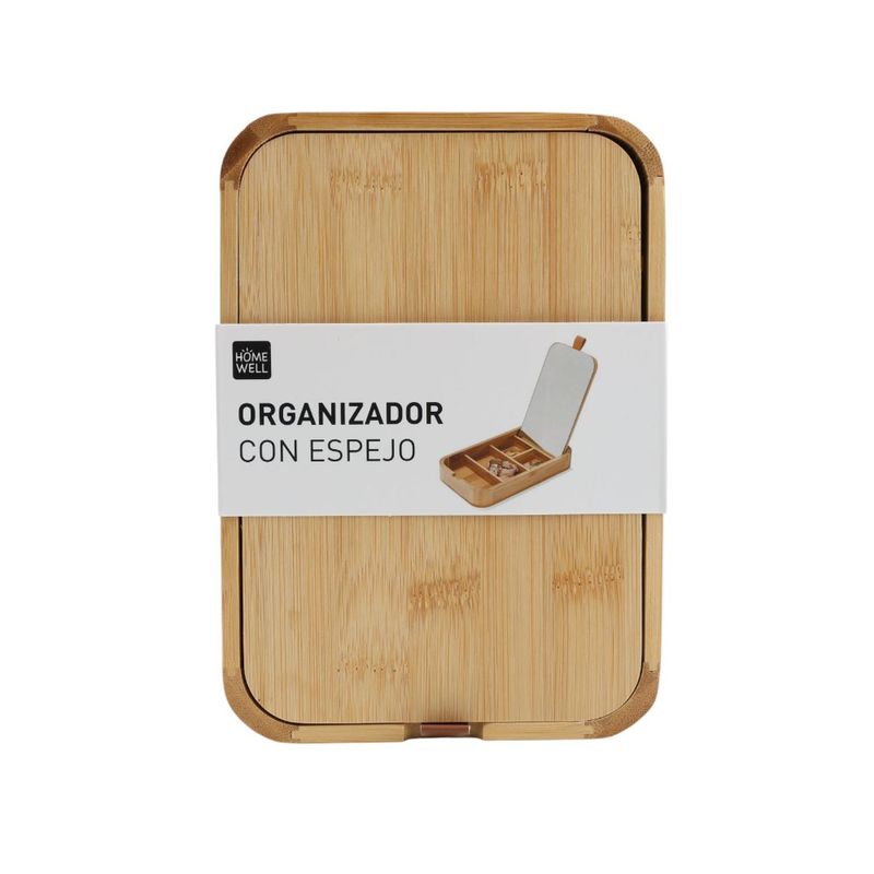 Joyero Organizador Con Espejo Bambu Homewell-1782222449100