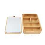 Joyero Organizador Con Espejo Bambu Homewell-1782222453213
