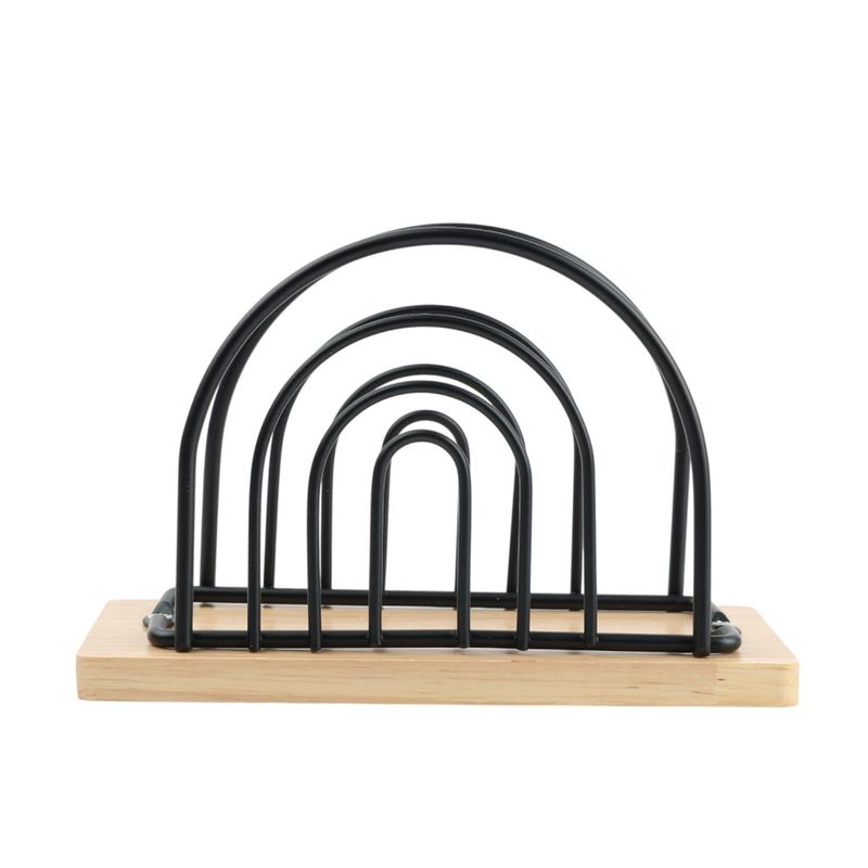Servilletero Negro 13X5X9.2Cm Metal Arcos Homewell-1782222685582