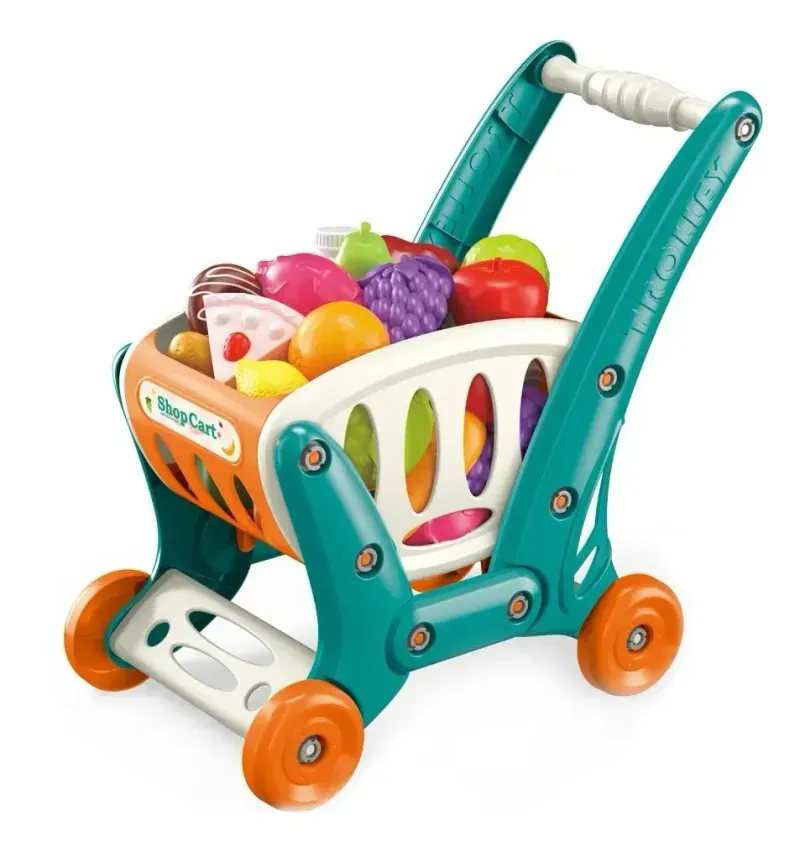 Carrito de Supermercado juguete + 70 Piezas Multicolor Fab-1782943836189