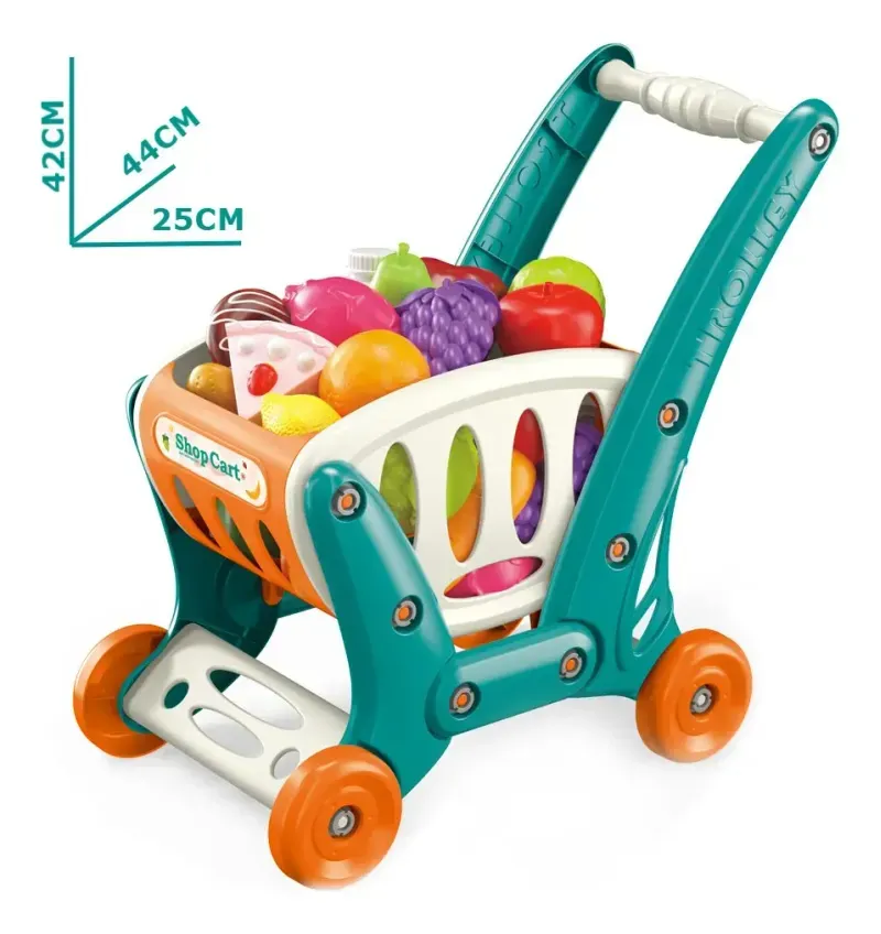 Carrito de Supermercado juguete + 70 Piezas Multicolor Fab-1782943881026