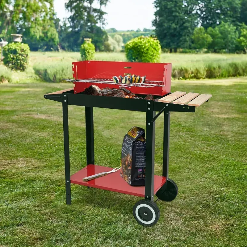 Parrilla De Asado Con Rueda Y Repisa 85X28X80Cm Bighouse-1783005655394